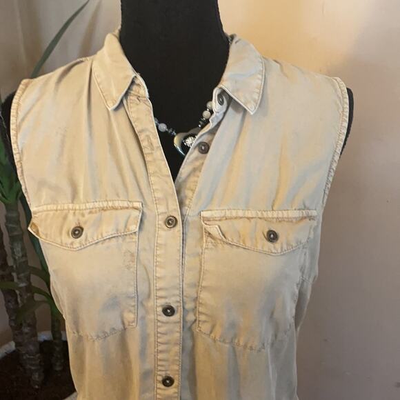 H&M L.O.G.G khaki button dress - Picture 5 of 9